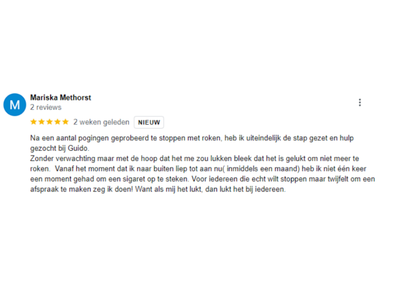 Gestopt met roken reviews