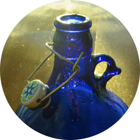 5 liter fles blauw glas beugeldop