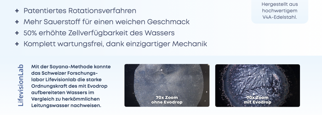 EVODROP waterkristallisatie