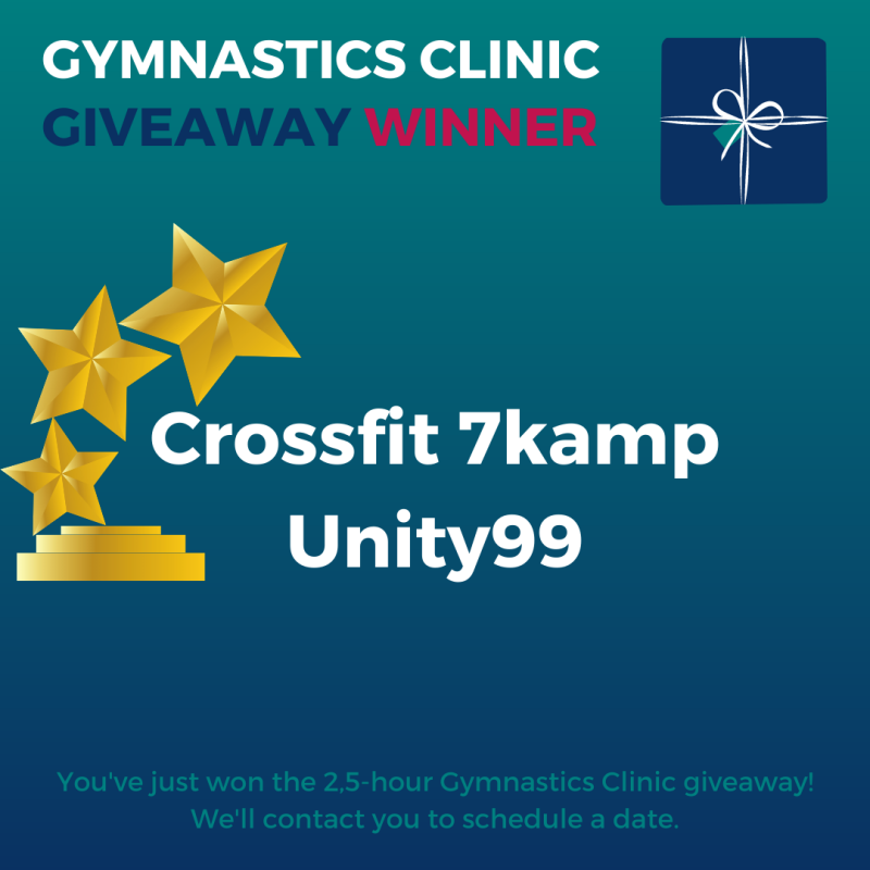 Gymnastics clinic Giveaway winner Crossfit 7kamp/Unity99