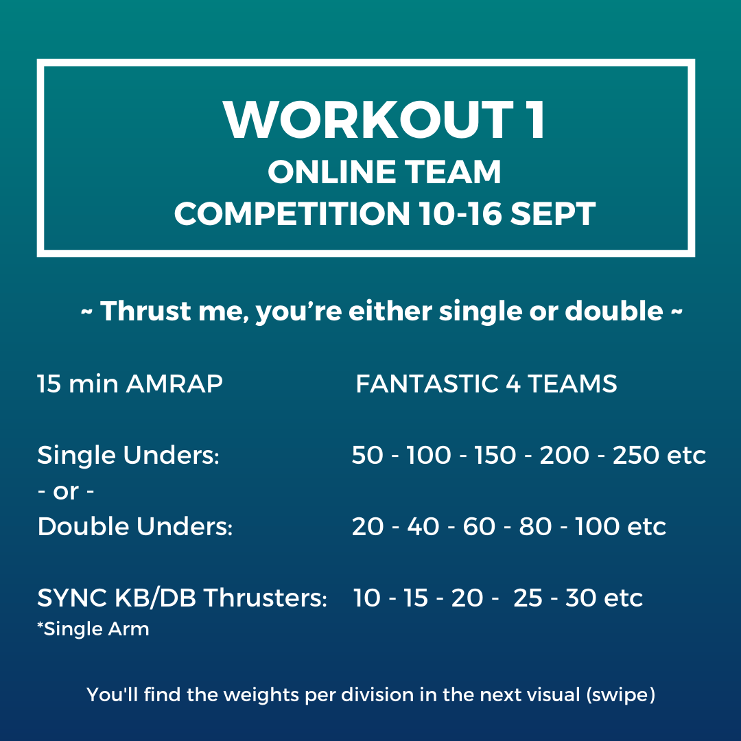 Workout 1 - Online team competition F4