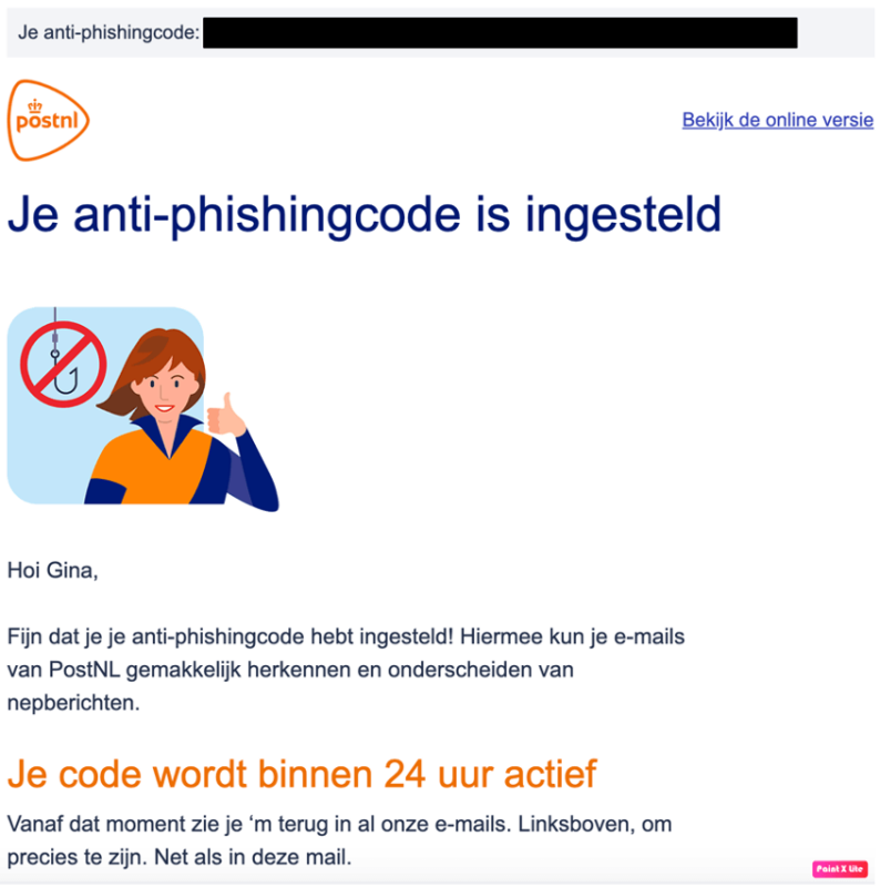 Voorkom phishing door een anti-phishingcode in te stellen bij PostNL