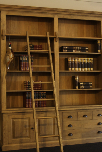 boekenkast eiken met ladder