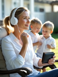 Onafhankelijke vrouw luistert naar Hypnose MP3