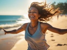 Onafhankelijke vrouw die voluit leeft vanuit zelfvertrouwen