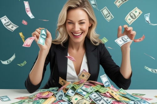 Onafhankelijke vrouw met geld Onafhankelijke vrouw met geld