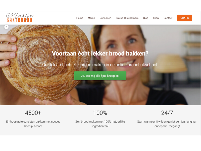 Website Marije Bakt Brood - Online Marketing Ontwerper