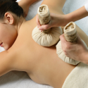 how to massage with herbal stamps