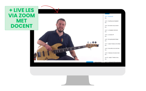 live basgitaar les via zoom