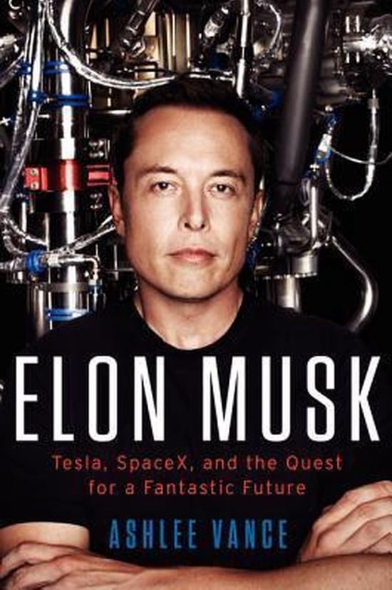 Op deze afbeelding staat het boek van Elon Musk, de rijkste man ter wereld!
