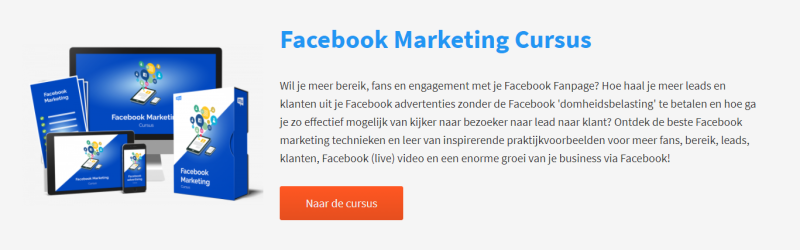 De Facebook Marketing Cursus in IMU Plus leert je alles over hoe je online marketing toe kunt passen via Facebook (adverteren).