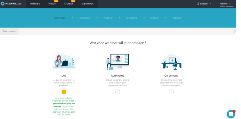 Via Webinar Geek een Webinar Organiseren is in enkele uren gebeurt als jij weet hoe het programma werkt! Wanneer ga jij aan de slag met WebinarGeek voor live of automated webinars?