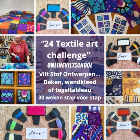 24 weken Textile Art Challenge van de Onlineviltschool