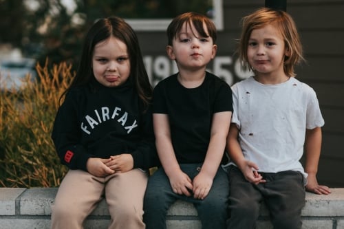 kinderen op een rijtje