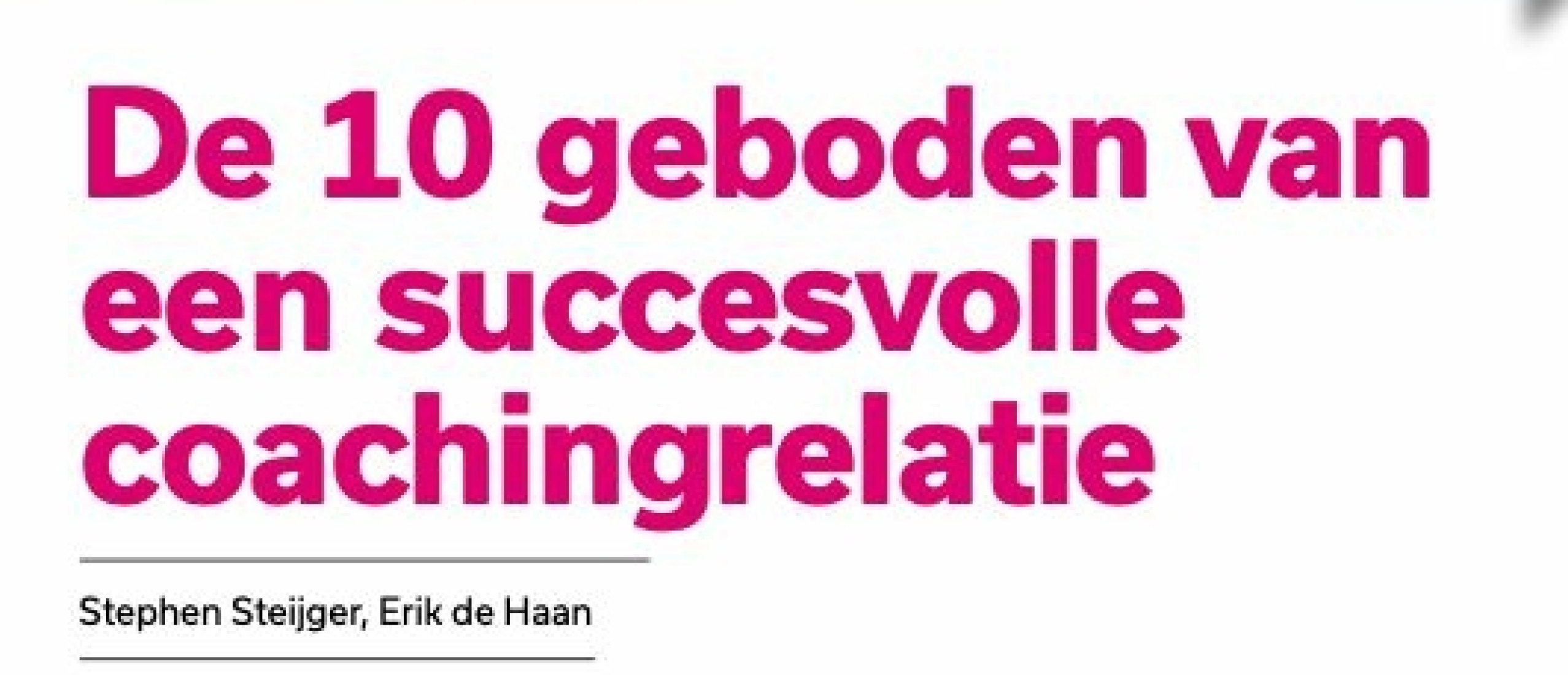 Wat maakt een coachtraject écht succesvol?