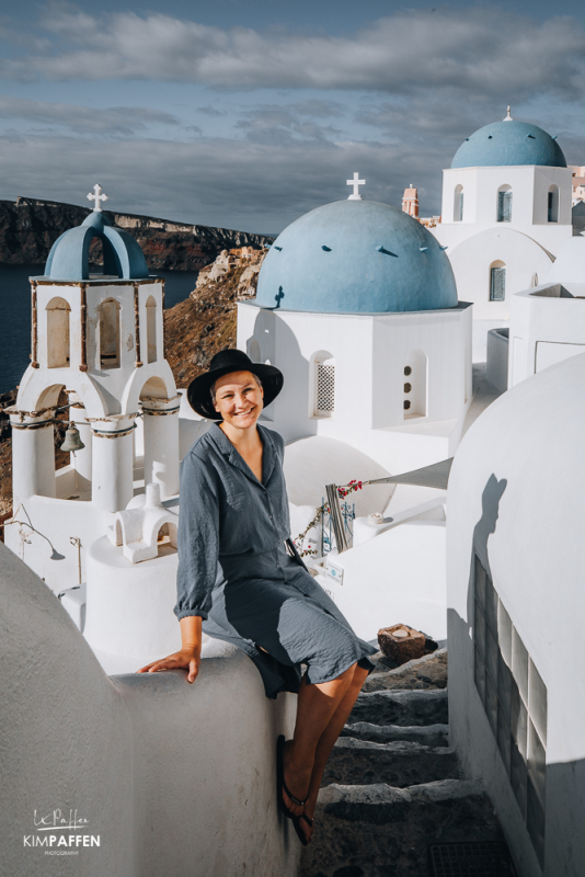 Blue Domed Church Santorini in Oia