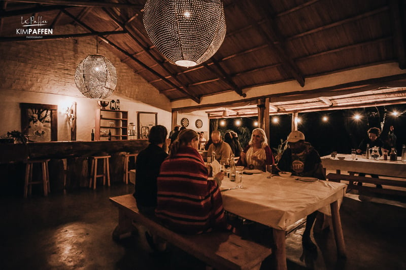 cosy dining on the safari guide course in Kenya
