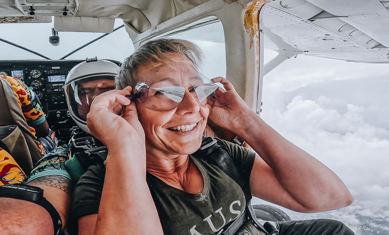 eye protection for the skydiving activity in Zanzibar