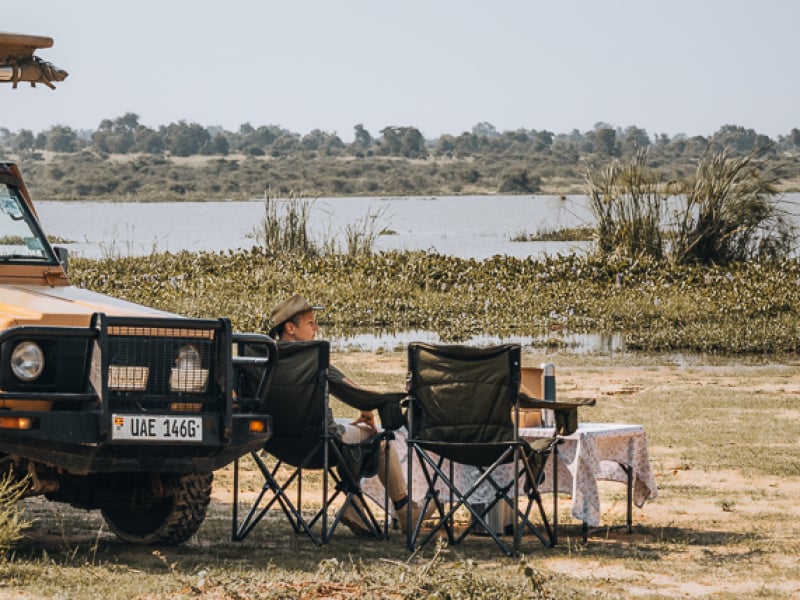 Game Drive open safari vehicle Murchison Falls Uganda