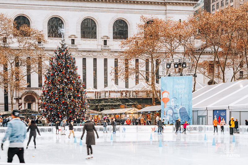Ice Skating Bryant Park Christmas in New York