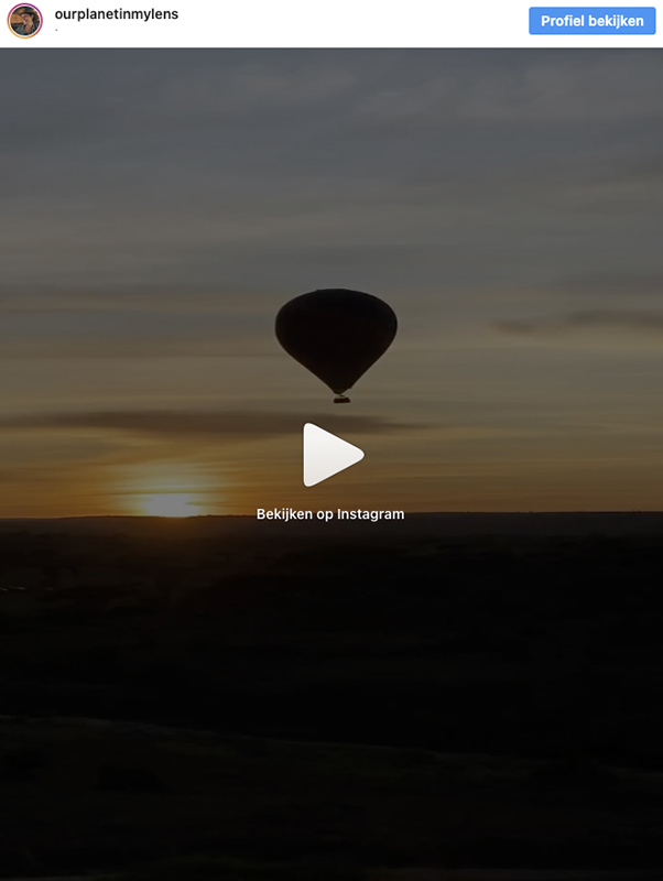 Instagram Reel about a balloon safari in Serengeti