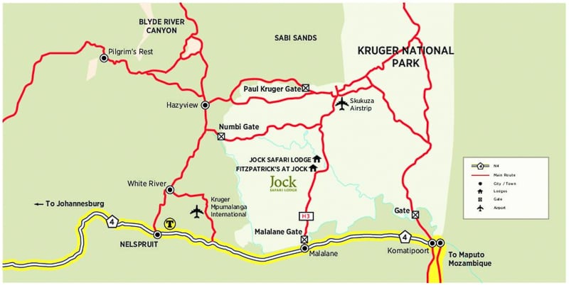 map kruger national park