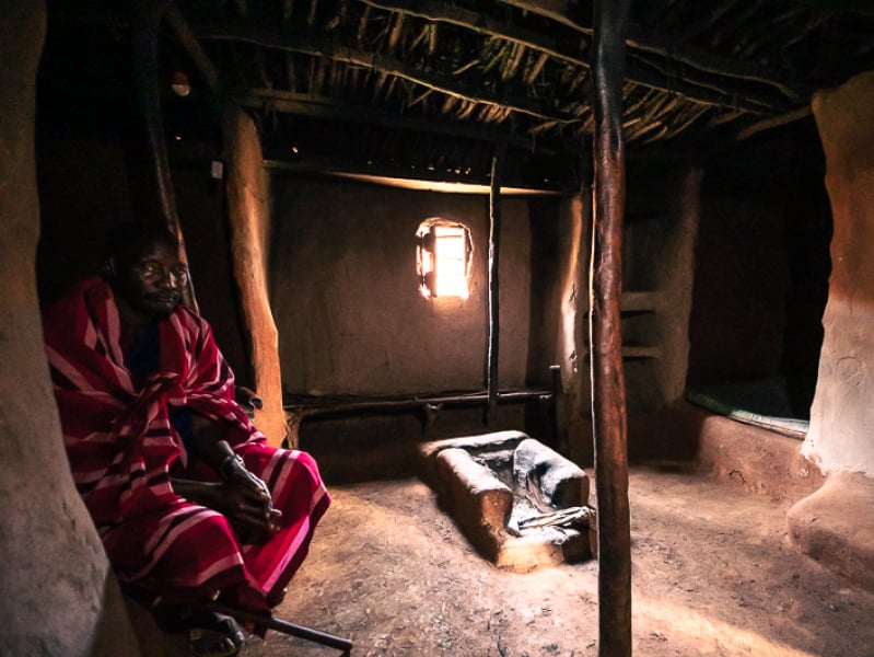 Maasai hut in Maasai Boma Kenya