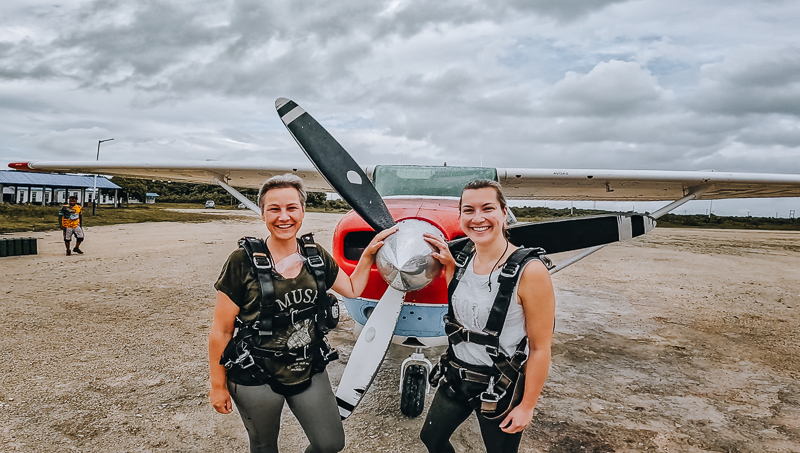 The plane for the skydiving activity in Zanzibar