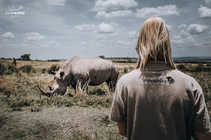 observing rhinos on safari guide course with EcoTraining in Kenya