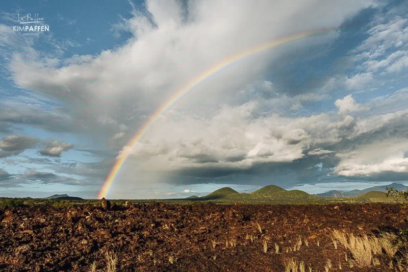 Rainbow over Shetani Lava Flow and Chyulu Hills Tsavo West