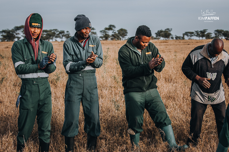 Staff celebrates a succesfull Balloon Safari in Serengeti