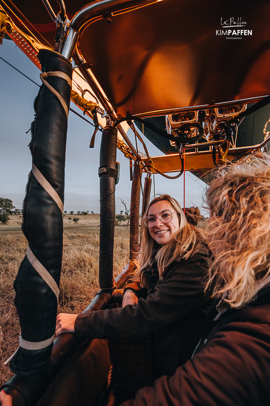 Take-off balloon ride over Serengeti plains