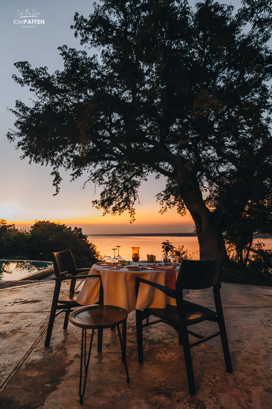 Sunset dinner Nile Safari Lodge Uganda