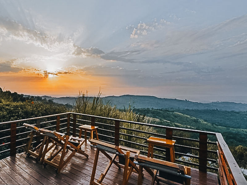 sunset views from Isunga Lodge Kibale