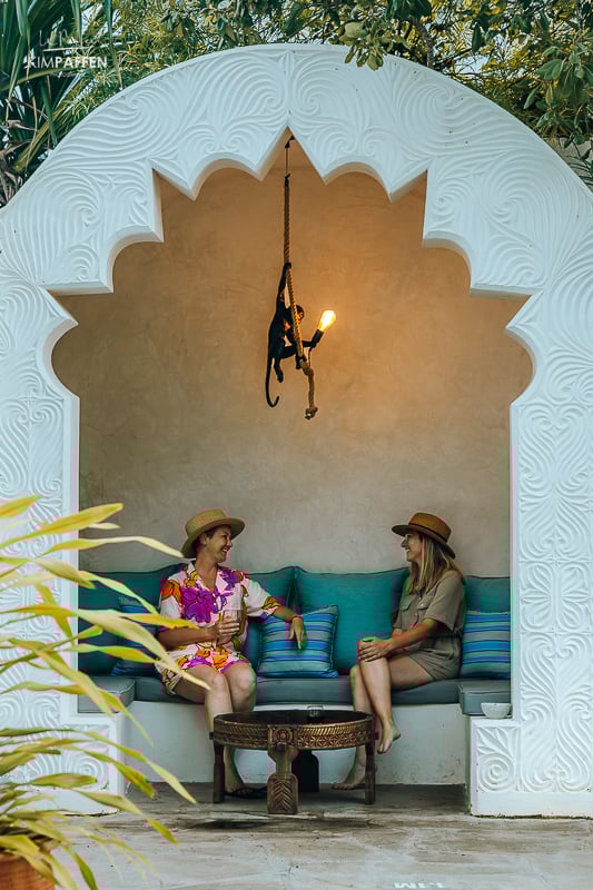 Natural materials and eco features inside the villa