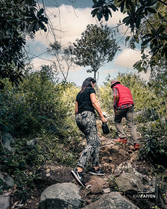 Rocky walk to the Nsangwini Bushman Paintings in Eswatini (Swaziland)