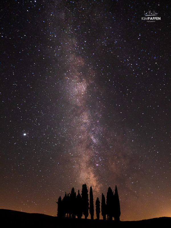 Travel photography idea: Milky Way Photography in Tuscany at Cipressi di San Quirico d'Orcia