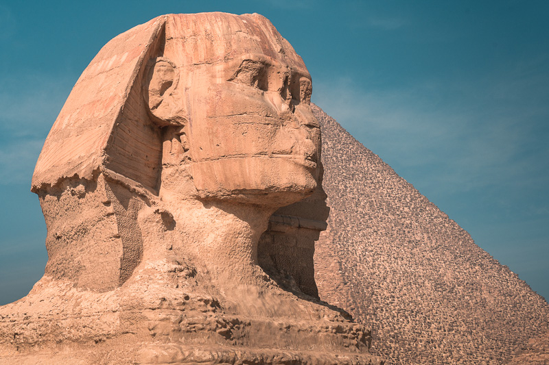 Giza pyramids and sphinx in Cairo, Egypt