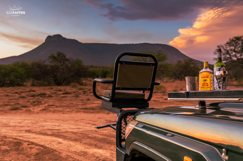safari sundowner on afternoon game drive in Africa