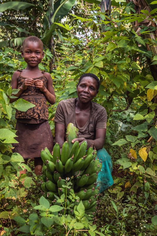 Visiting local banana plantations in Sipi Falls Uganda