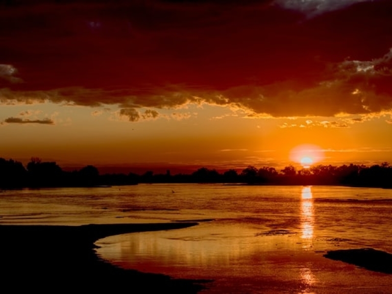 Zambia Photography: Sunset at Zambezi River Zambia