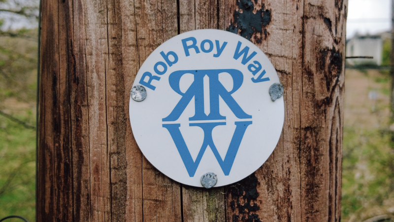 Markering van de Rob Roy Way