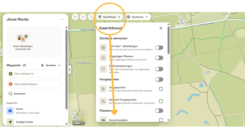 Points of interest activeren in Komoot points-of-interest-komoot-activeren
