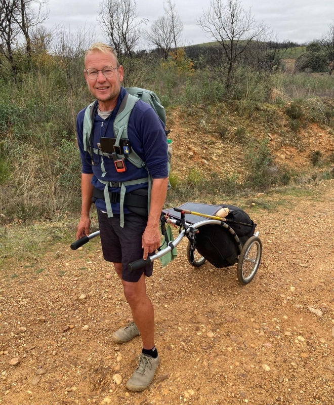Marnix en zijn Wandelkar voor meerdaagse wandeltochten