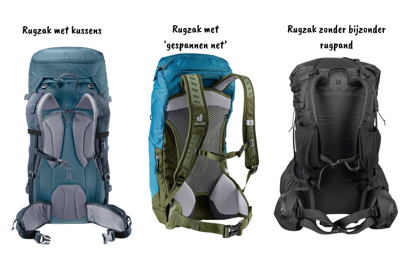 Rugpand van je wandelrugzak