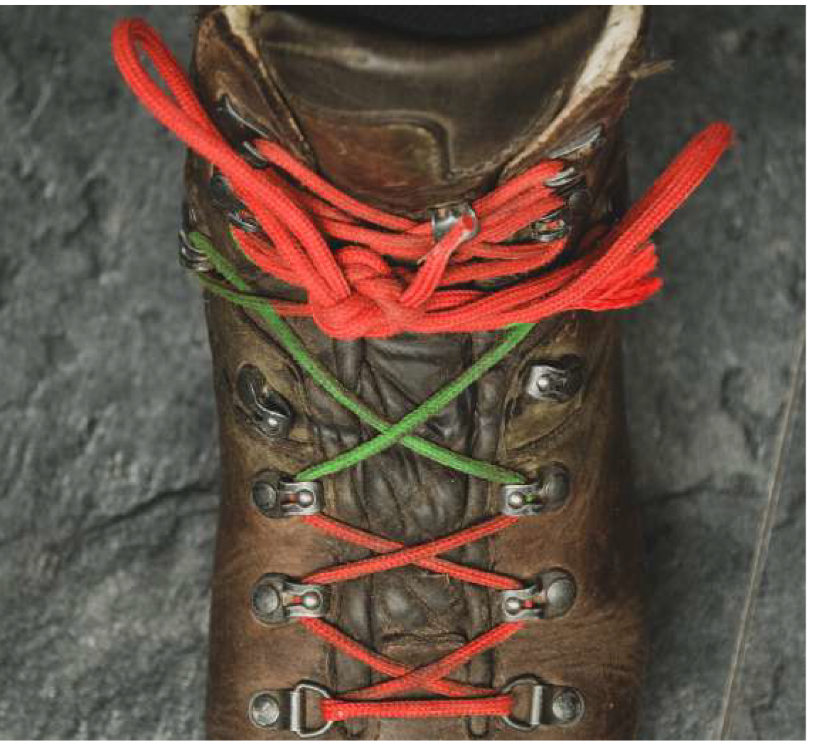 veters strikken van je wandelschoenen veters-wandelschoenen-strikken