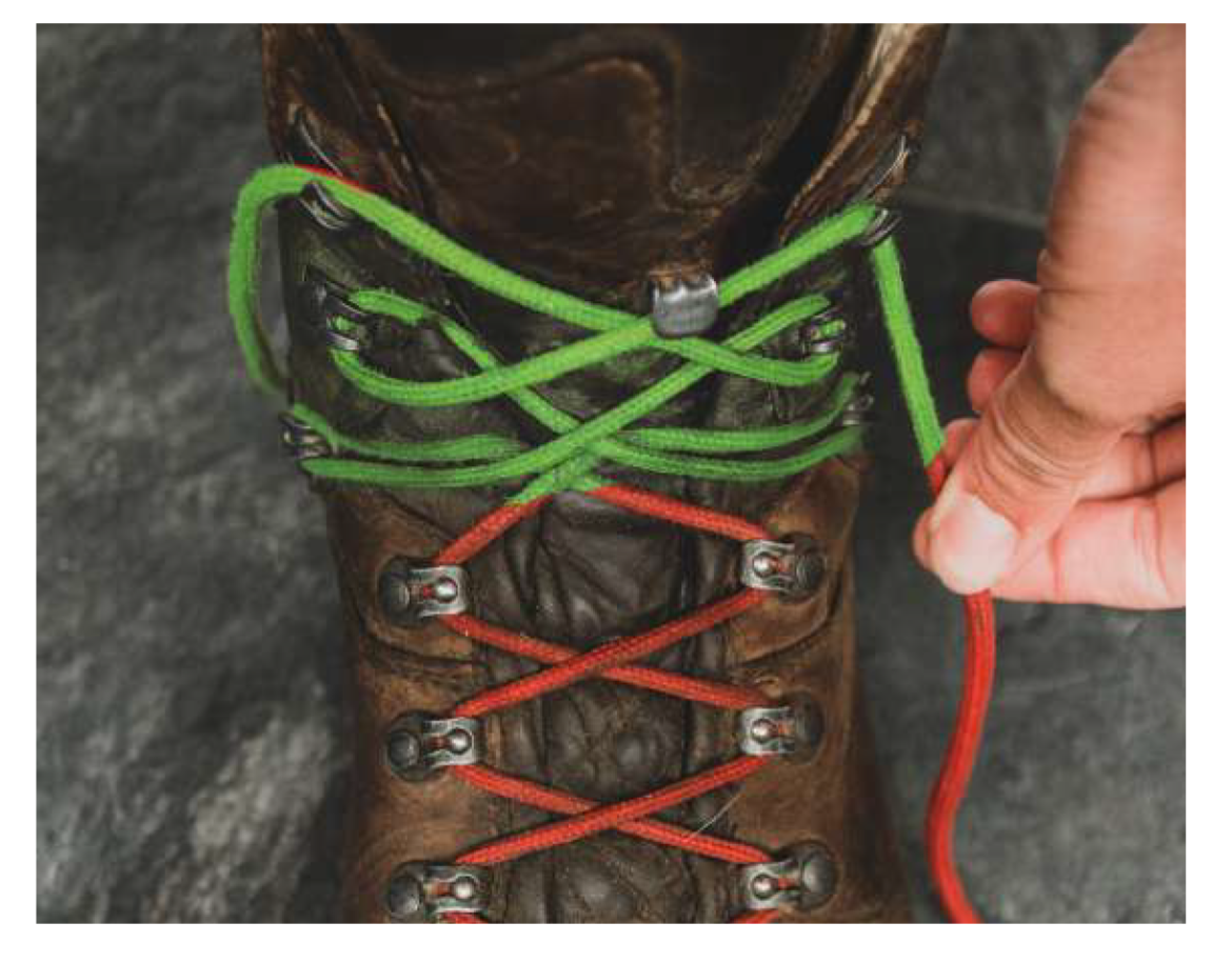 veters strikken wandelschoenen vetersstrikken