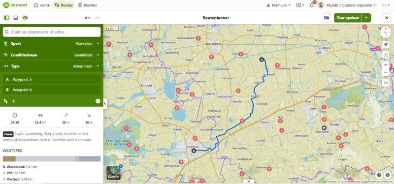 wandelen-komoot-routeplanner