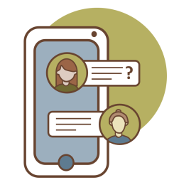 Icon van gesprek via smart phone