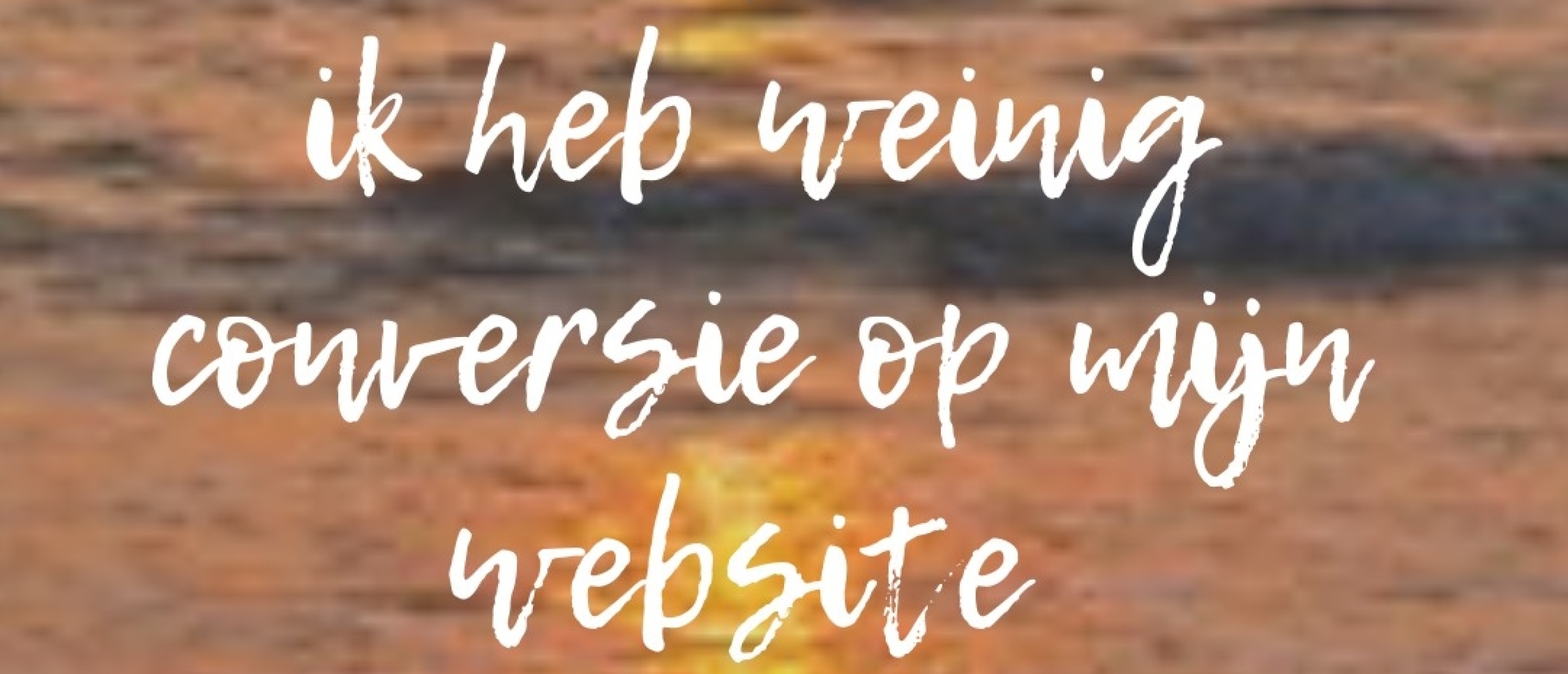 Ik heb geen conversie op mijn website